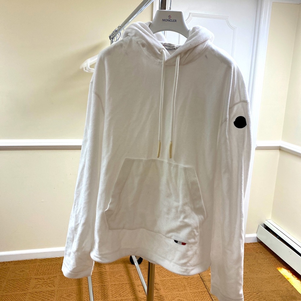 MONCLER White Hooded Sweatshirt size S NWT
